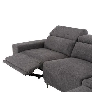 Right corner 5-seater sofa with adjustable headboard Lunaris SM3316.01R gray fabric 307X267X94V