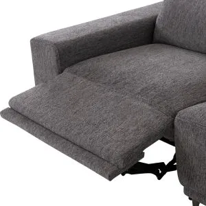 Right corner 5-seater sofa with adjustable headboard Lunaris SM3316.01R gray fabric 307X267X94V