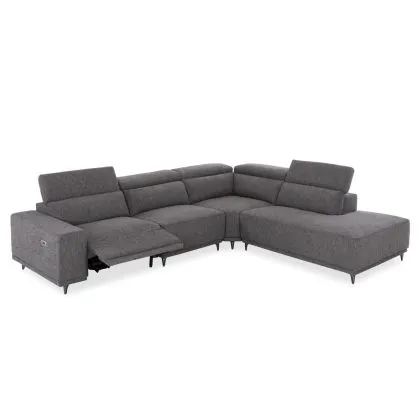 Right corner 5-seater sofa with adjustable headboard Lunaris SM3316.01R gray fabric 307X267X94V