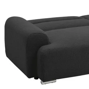 Триместен разтегателен диван Harmonious антрацит, плюшен плат, 223.5X92X81СМ