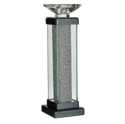 Silver candlestick metal/glass 11χ11χ37