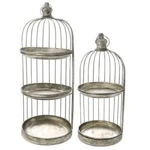 Metal cages set 2 pcs 26x26x65 /21x21x47cm