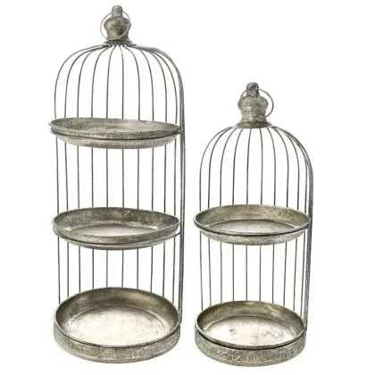 Metal cages set 2 pcs 26x26x65 /21x21x47cm