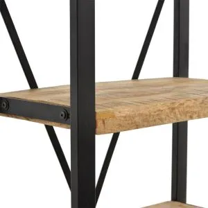 Рафт метал и мангово дърво Hm8188 Miles Industrial 80x40x180cm