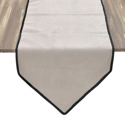 FABRIC TABLE RUNNER BEIGE/BLACK 140X40