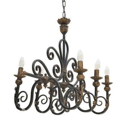 METAL CEILING LUMINAIRE BLACK/ANTIQUE GOLDEN 86X55X68