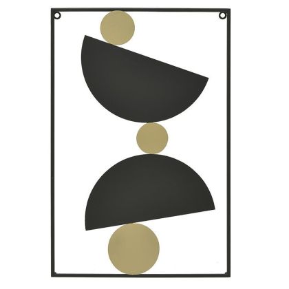 METAL WALL DECO SEMI-CIRCLES BLACK/GOLDEN 40X2X60