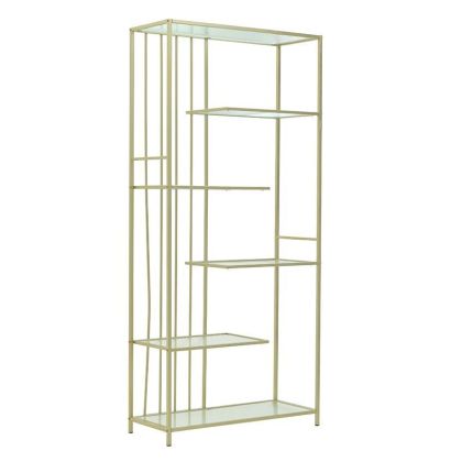 METAL/GLASS SHELF GOLDEN/CLEAR 81X33X175
