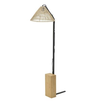 METAL/RATTAN FLOOR LUMINAIRE NATURAL 49X36X140
