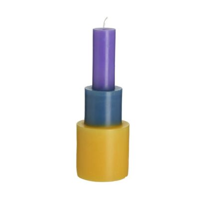 PARAFFIN CANDLE PURPLE/DARK BLUE/YELLOW Φ7X20