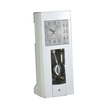 PL TABLE CLOCK SILVER (SM) 11X8X26
