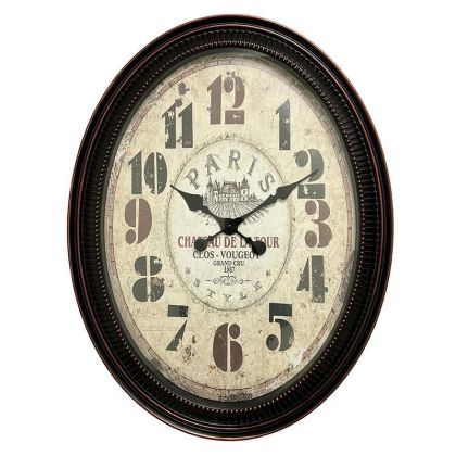 PP/GLASS WALL CLOCK BLACK/CREAM (SM) 65X6X84