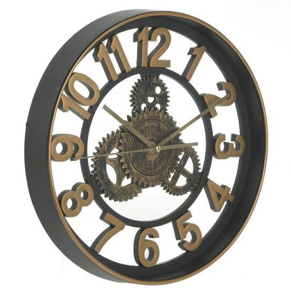 PP/GLASS WALL CLOCK GOLDEN 30X4X30