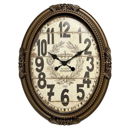 PP/GLASS WALL CLOCK GOLDEN/CREAM (SM) 65X6X85