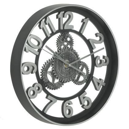 PP/GLASS WALL CLOCK SILVER 30X4X30