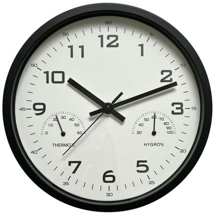 PP/GLASS WALL CLOCK WHITE/BLACK (SM) 25X4X25