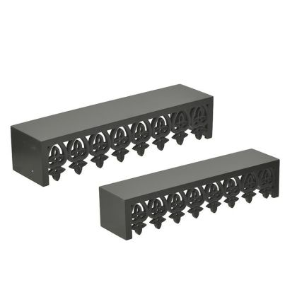 S/2 WOODEN WALL SHELF BLACK 60X15X13