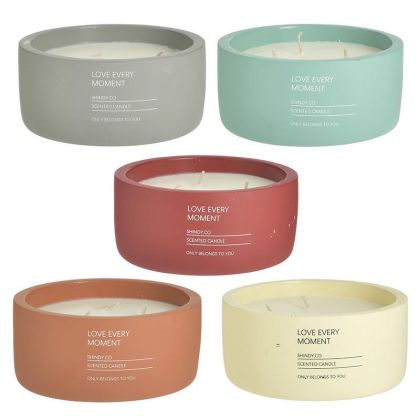 SCENTED PARAFFIN CANDLE IN CEMENT JAR 5 SCENTS 310gr Φ13X6