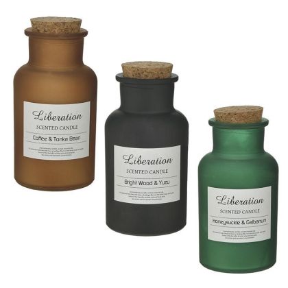 SCENTED PARAFFIN CANDLE IN GLASS JAR WITH LID 3 SCENTS 225gr Φ6X8