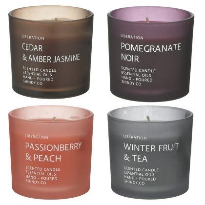 SCENTED PARAFFIN CANDLE IN GLASS JAR WITH LID 4 SCENTS 170gr Φ8X7