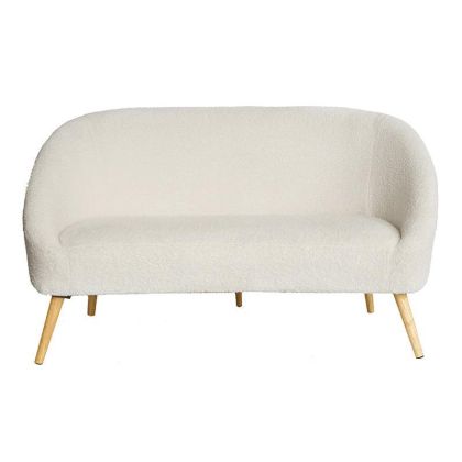 TEDDY FABRIC/METAL 2SEAT SOFA WHITE/GOLDEN 135X68X78