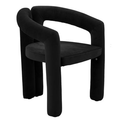 VELVET ARMCHAIR BLACK 66X59X75