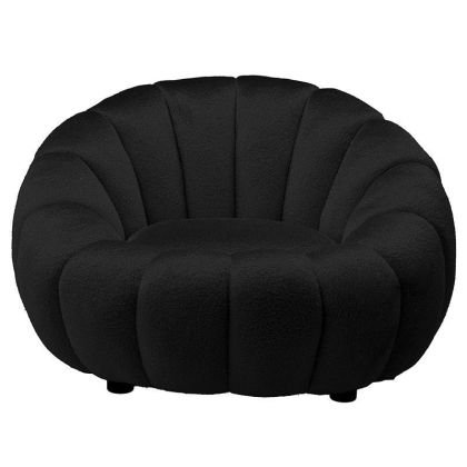 VELVET ARMCHAIR BLACK Φ95Χ66/34