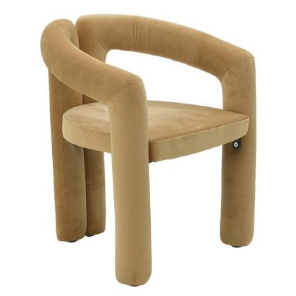 VELVET ARMCHAIR BROWN 66X59X75