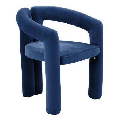 VELVET ARMCHAIR DARK BLUE 66X59X75