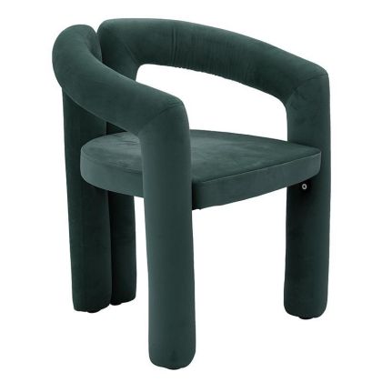 VELVET ARMCHAIR DARK GREEN 66X59X75