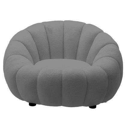 VELVET ARMCHAIR GREY Φ95Χ66/34