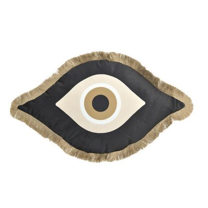 VELVET EYE CUSHION BLACK/BROWN 48X48