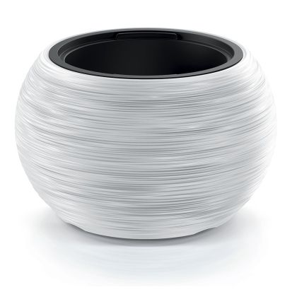 WHITE PLASTIC PLANTER FURU BOWL D 44X28 CM