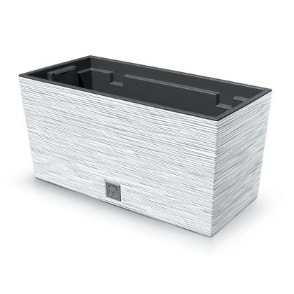 WHITE PLASTIC PLANTER FURU CASE 40X19X20 CM
