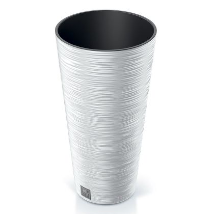 WHITE PLASTIC PLANTER FURU SLIM D 25X48 CM