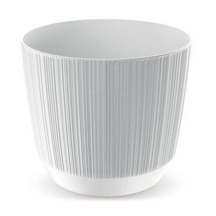 WHITE PLASTIC PLANTER RYFO D 17X15 CM