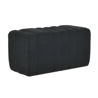 WOODEN/FABRIC BENCH BLACK 75X75X40