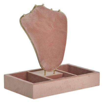 WOODEN/METAL JEWELLERY BOX PINK 23X24X15