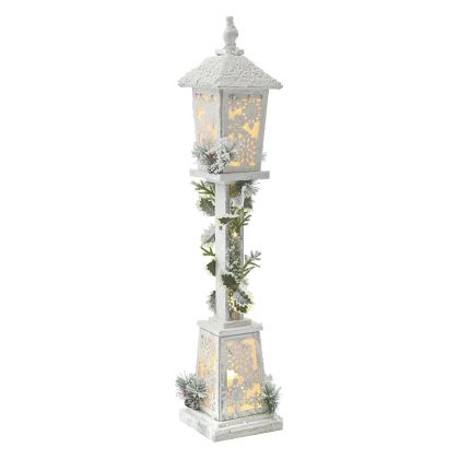 Коледна Декорация Бял Фенер 19X19X100См С 20Led