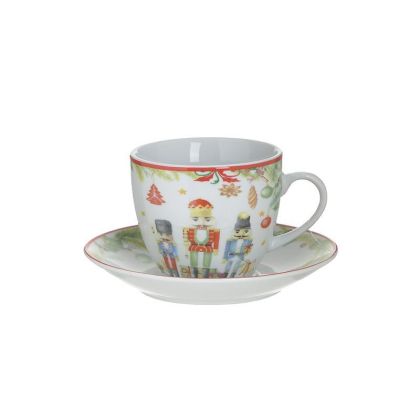S/6 PORCELAIN NUTCRACKER TEA SET MULTICOLOR