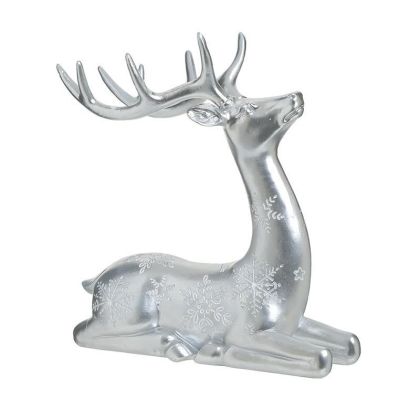 RESIN REINDEER SILVER 23X10X24