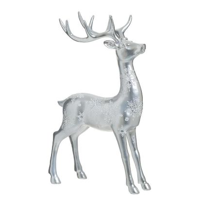 RESIN REINDEER SILVER 22X11X39