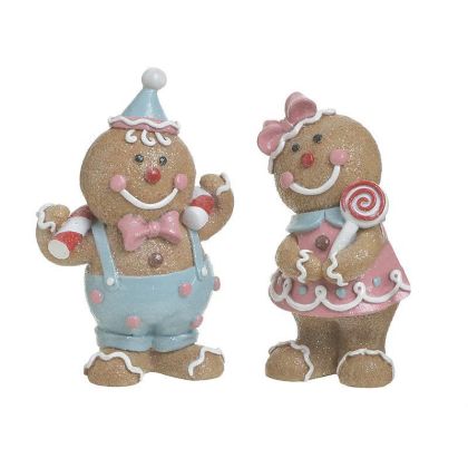 S/2 RESIN COOKIE MAN 2 DESIGNS MULTICOLOR 11X6X16