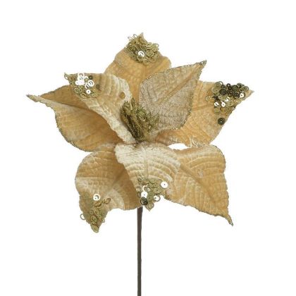 VELVET/PL BRANCH/FLOWER GOLDEN H55