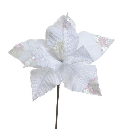 VELVET/PL BRANCH/FLOWER WHITE H55