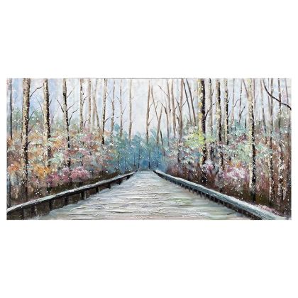 CANVAS WALL ART ROAD/TREES 120X3X60