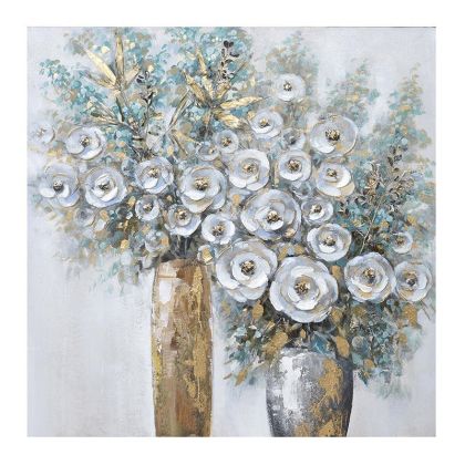 CANVAS WALL ART VASES/FLOWERS 100X3X100