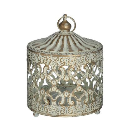 METAL LED LANTERN WHITE/GOLDEN Φ10X13