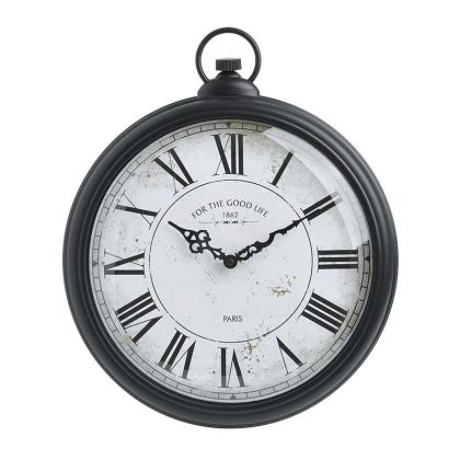 PL/GLASS WALL CLOCK BLACK 41X4X34