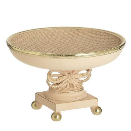 RESIN FOOTED BOWL PINK/GOLDEN Φ20X13